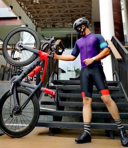 SXB AERO TEAM PURPLE NAVY BLUE ROAD BIKE JERSEY