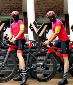 SXB AERO TEAM RED ORANGE GRADIENT ROAD BIKE JERSEY