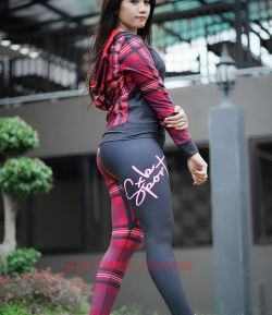 SXB PLAID BOMRIS SWEATSHIRT HOODIE AND LEGGING
