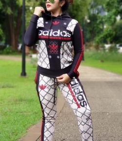 SXB SPORT DMC BIG LOGO ADIDAS SWEATSHIRT HOODIE AND JOGGER