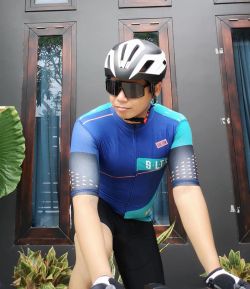 SXB SULTAN BLUE CYAN BLACK ROAD BIKE JERSEY