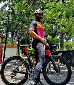 SXB URBAN CHECK MAGENTA ORANGE JERSEY ROAD BIKE - PRINT